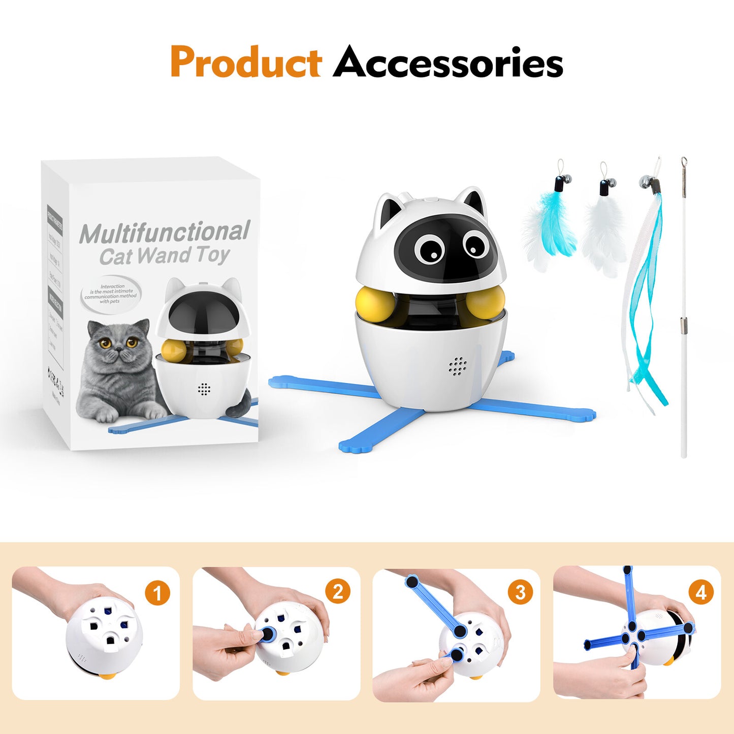 Automatic Cat Toys Interactive Pet Toys for Indoor Cats,Usb Cat Interactive Toys