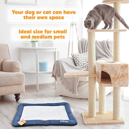 Dog Bed and Cat Bed, Washable Soft Dog Crates Soft Pet for Indoor and Outdoor - Large Blue