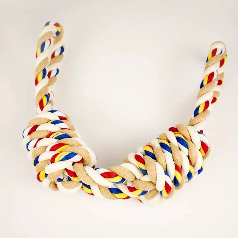 Bite-Resistant Dog Rope Knot Toys Interactive Pet Toys for Medium Large Dogs Colorful Dog Molar Toy Chewing Toy Dog Accessories