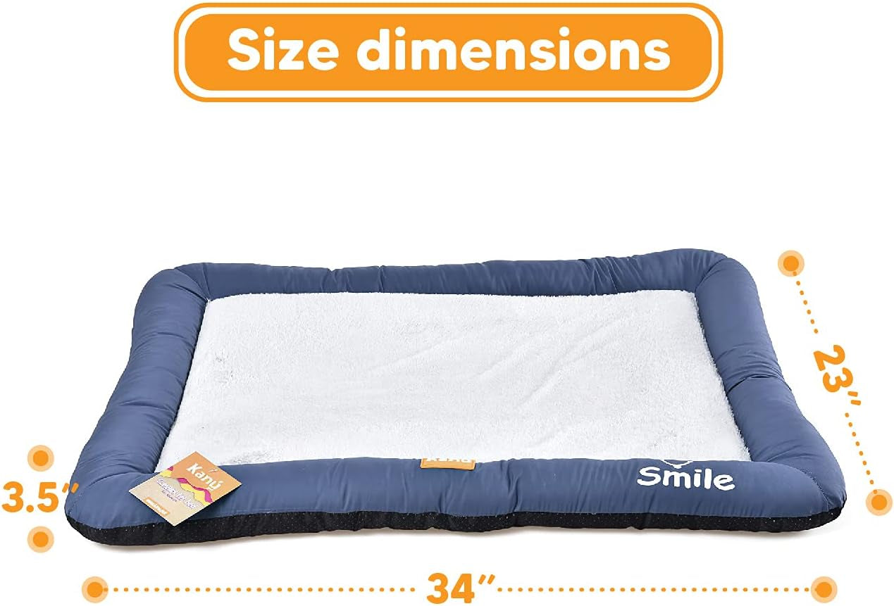 Dog Bed and Cat Bed, Washable Soft Dog Crates Soft Pet for Indoor and Outdoor - Large Blue