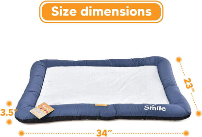 Dog Bed and Cat Bed, Washable Soft Dog Crates Soft Pet for Indoor and Outdoor - Large Blue