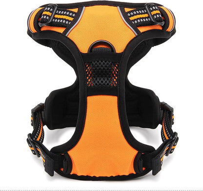Truelove Adjustable No-Pull Dog Harness Reflective Pup Vest Harnesses Comfortable Control Brilliant Colors Tlh5651(Orange,M)