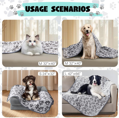 ® Premium Soft Dog Blanket Washable, 40"X32" Cat Blanket for Indoor Cats Large Medium Small Dog Gifts Puppy Essentials (Grey)