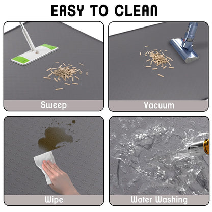 Cat Litter Mat, Large 24"X32" Food-Grade Silicone Litter Box Mat for Litter Trapping, Waterproof, Non-Slip, Easy to Clean(Grey)