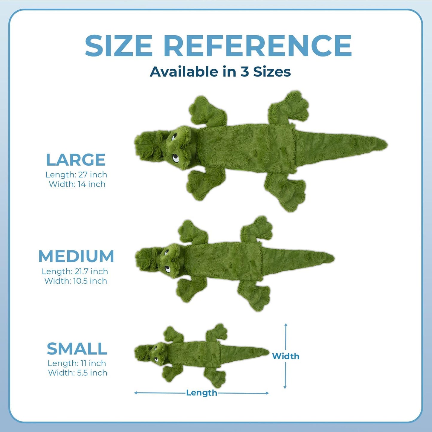 2-In-1 Stuffless Squeaky Dog Toys with Soft, Durable Fabric for Small, Medium, and Large Pets, No Stuffing for Indoor Play, Holds a Plastic Bottle - 1Wild Duck, Alligator, Medium