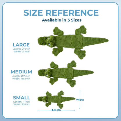 2-In-1 Stuffless Squeaky Dog Toys with Soft, Durable Fabric for Small, Medium, and Large Pets, No Stuffing for Indoor Play, Holds a Plastic Bottle - 1Wild Duck, Alligator, Medium