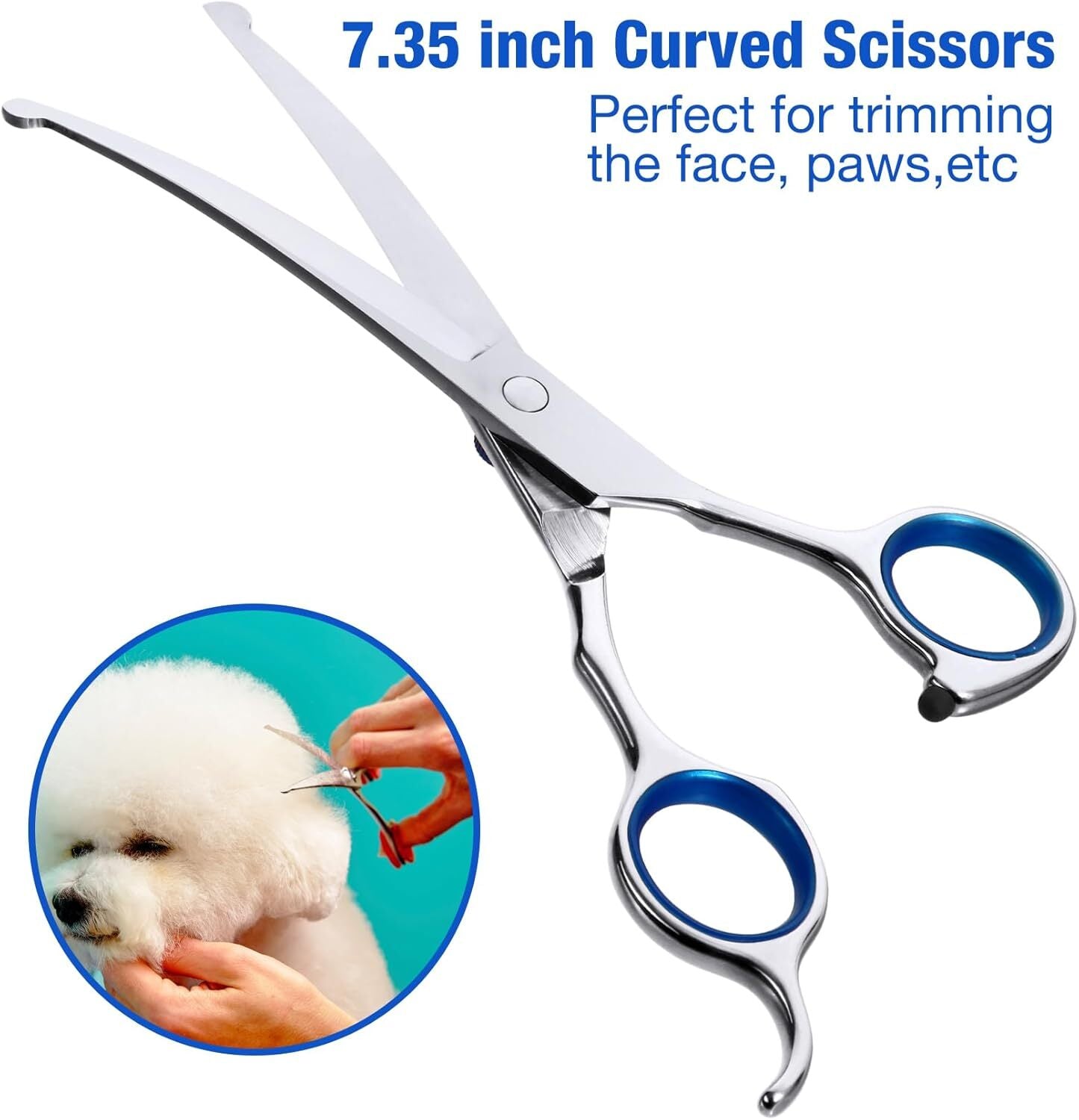 Dog Grooming Scissors with Safety round Tips,5 in 1 Dog Grooming Scissors Kit,