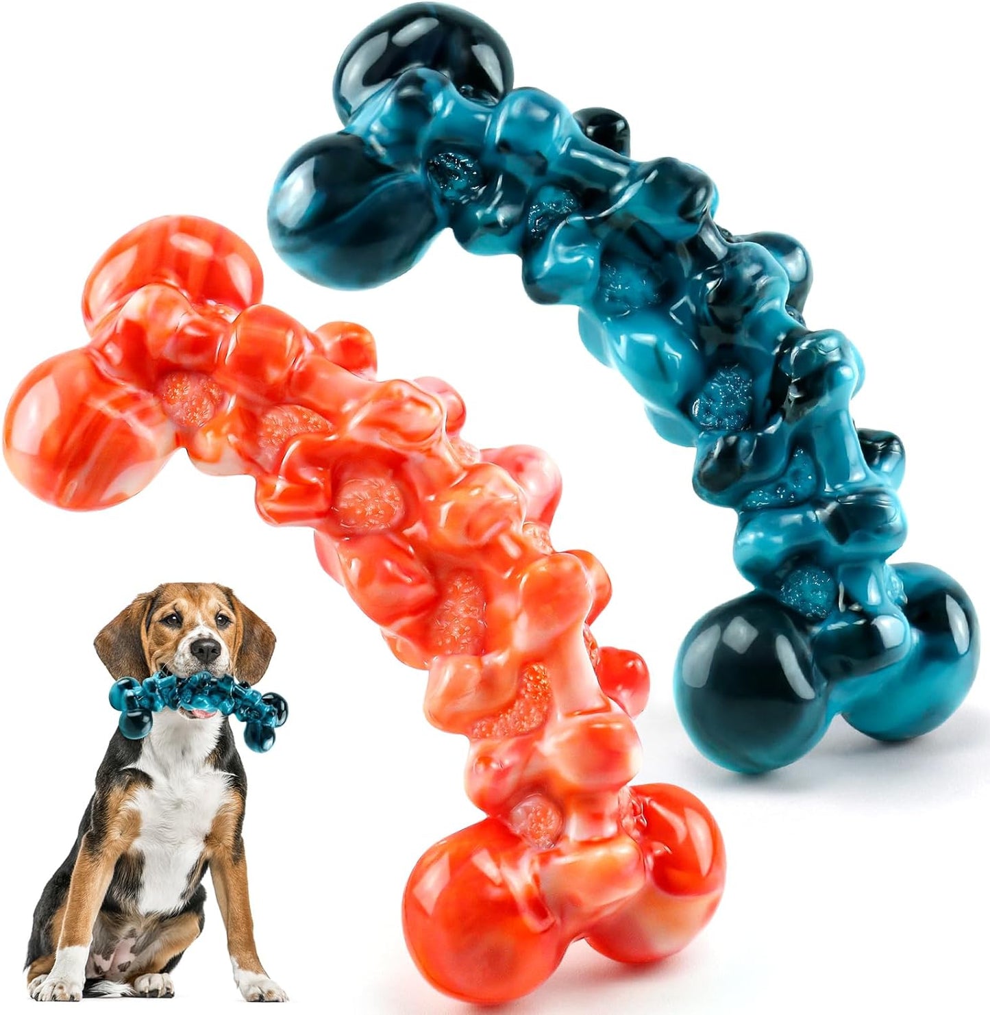 2 Pack Large Dog Chew Toys for Aggressive Chewers - Tough Dog Toys to Keep Them