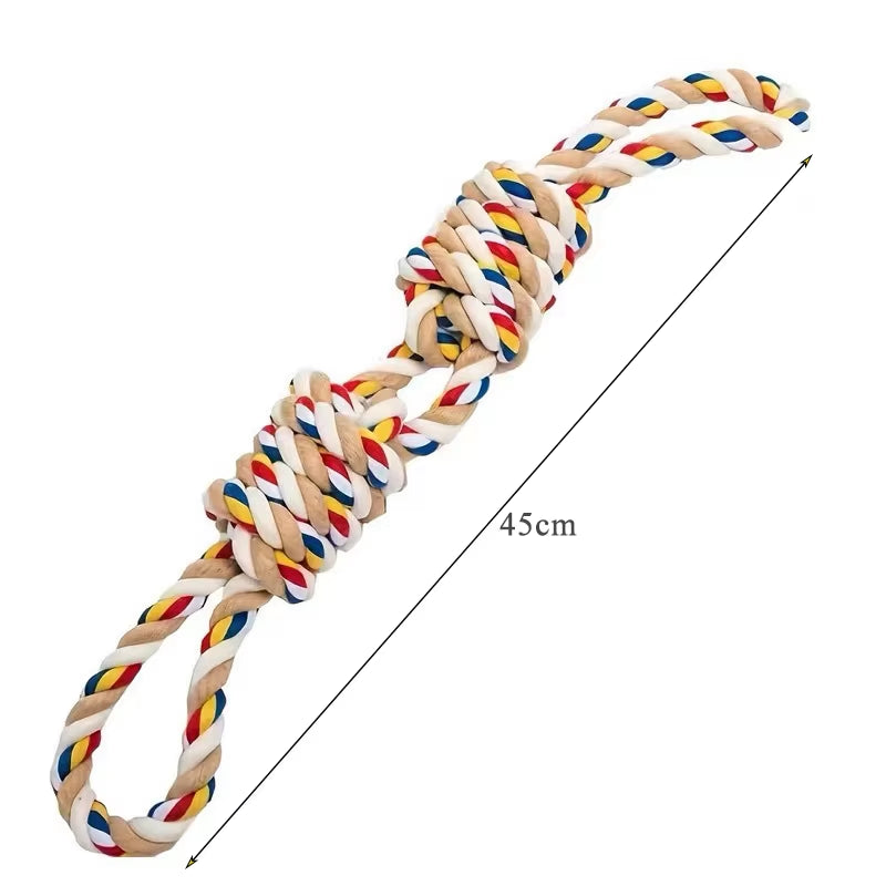 Bite-Resistant Dog Rope Knot Toys Interactive Pet Toys for Medium Large Dogs Colorful Dog Molar Toy Chewing Toy Dog Accessories