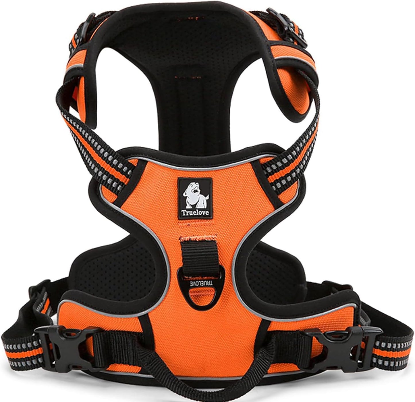 Truelove Adjustable No-Pull Dog Harness Reflective Pup Vest Harnesses Comfortable Control Brilliant Colors Tlh5651(Orange,M)