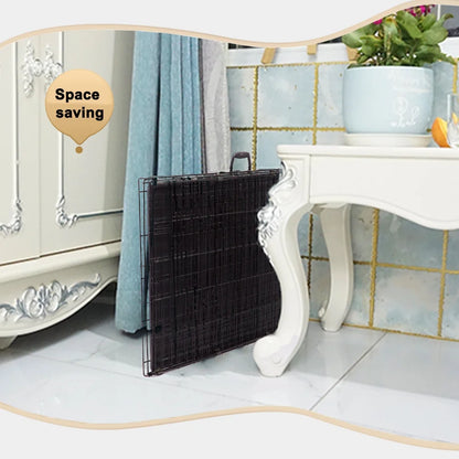 42" Folding Dog Cage Pet Kennel Crate with Divider, Metal