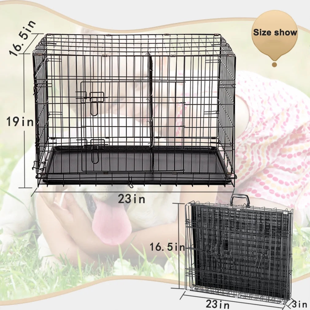 Folding Dog Crate with Divider, 24"L