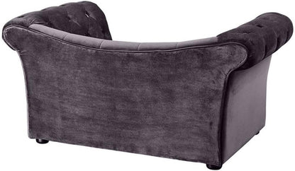 the Dachshund Collection Waterproof Velvet Upholstered Handmade Sofa Pet Dog Bed, Gray