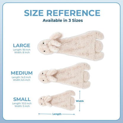 2-In-1 Stuffless Squeaky Dog Toys with Soft, Durable Fabric for Small, Medium, and Large Pets, No Stuffing for Indoor Play, Holds a Plastic Bottle - Hare, Medium