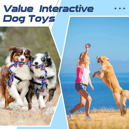 Dog Chew Toys for Aggressive Chewers, XL Dog Toys for Large Dogs, 5 Pack Indestructible Dog Toys for Aggressive Chewers, Cotton Dog Rope Toys, Tough Dog Bones for Aggressive Chewers Large Breed