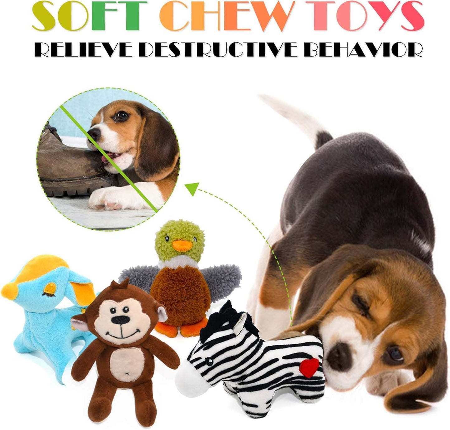 Dog Squeaky Toys for Small Dogs,Stuffed Animal Puppy Toy,Cute Puppy Chew Toy for Dog Teething, for Small to Medium Dogs,Soft Plush Pet Toys Pack 12 in Gift Box