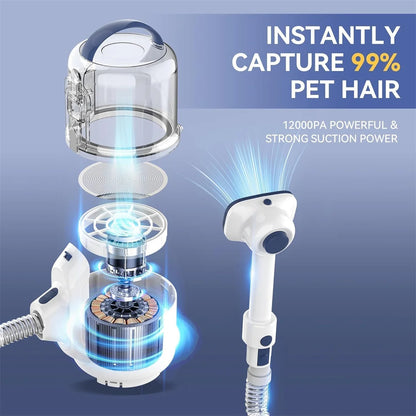 Yinole P50 Dog Grooming Vacuum, with Dog Clippers,Deshedding Grooming Tools,Cleaning Tools, 2.5L Large Cup, 12Kpa