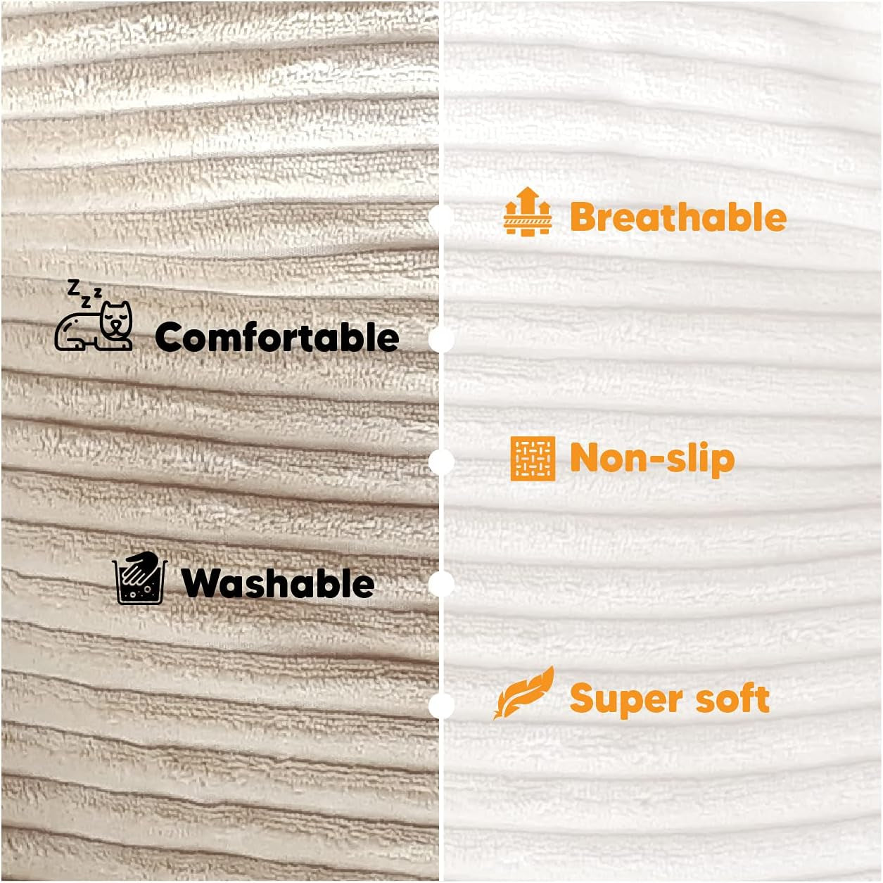 Dog Bed and Cat Bed, Washable Sleeping Soft Padding Oval Bed for Indoor and Outdoor- Medium Beige