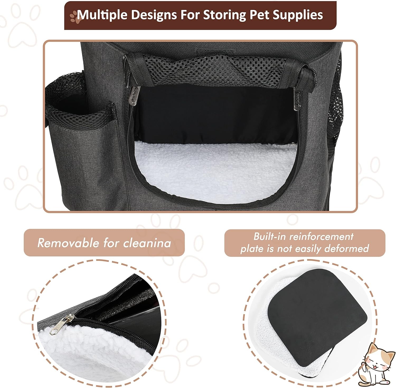 Two-Sided Entry Pet Backpack Travel Carrier for Cats & Small Dogs, Airline-Approved, Padded Back Support, Ideal for Hiking, Walking, Cycling & Outdoor Adventures
