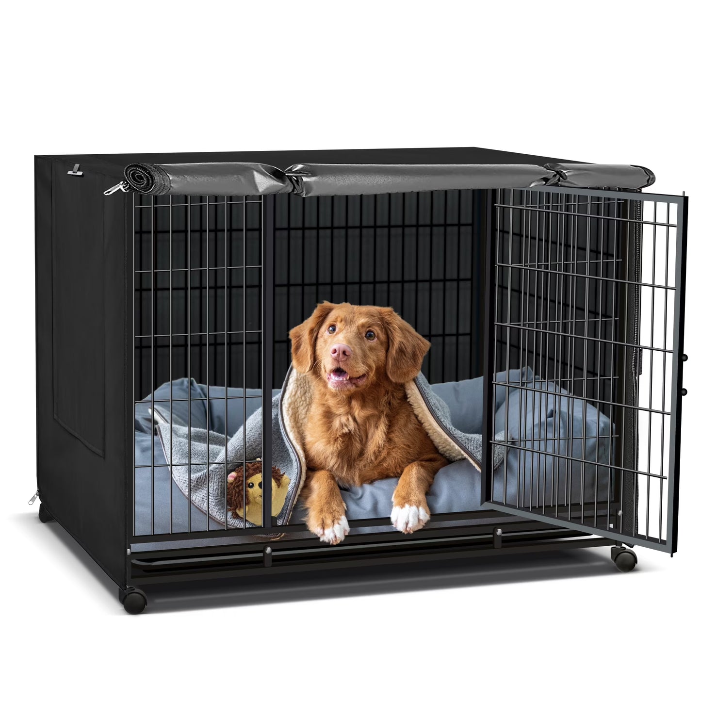 NEH Dog Crate Cover, Waterproof Crate Cover Outdoor Indoor, Large Dog Crate Cover, Universal Fit Wire Crate Cover, Breathable Privacy Kennel Cover - Fits Pet Crates 42"L X 28"W X 30"H