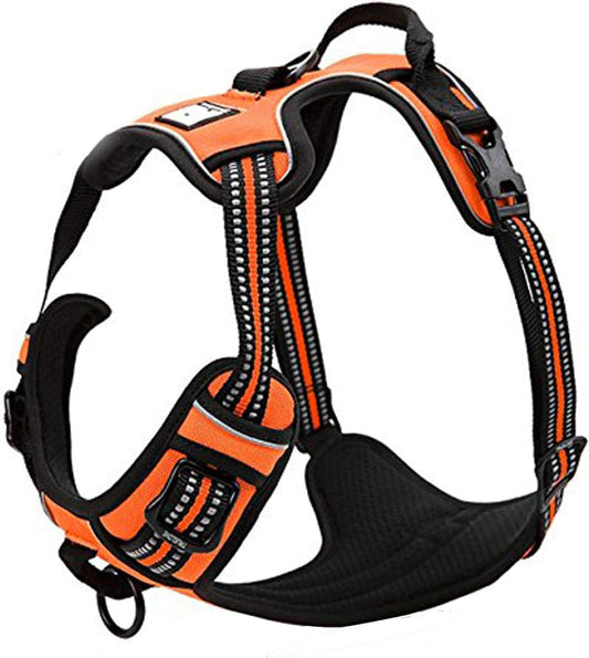 Truelove Adjustable No-Pull Dog Harness Reflective Pup Vest Harnesses Comfortable Control Brilliant Colors Tlh5651(Orange,M)