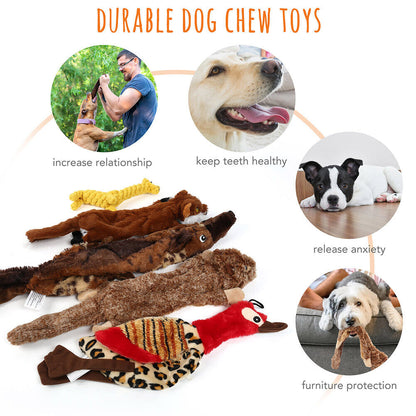Dog Squeaky Toys 5 Pack Pet Toys Dog Toy No Stuffing Animals Plush Chew Durable