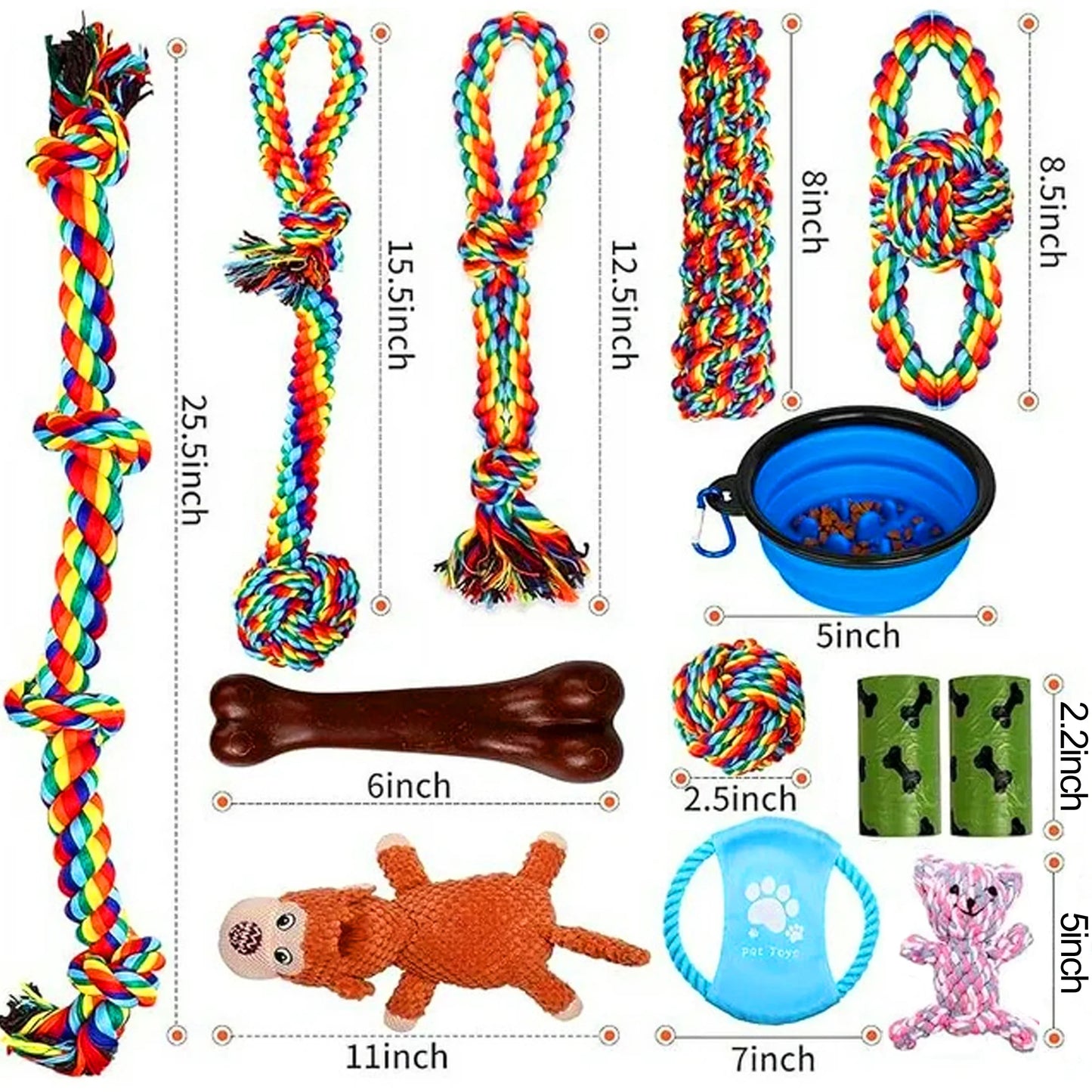 13 PCS Chew Toys for Aggressive Chewers, Large Dogs, Indestructible Rope Toy for Large Breed Dog, Outdoor Dog Toys