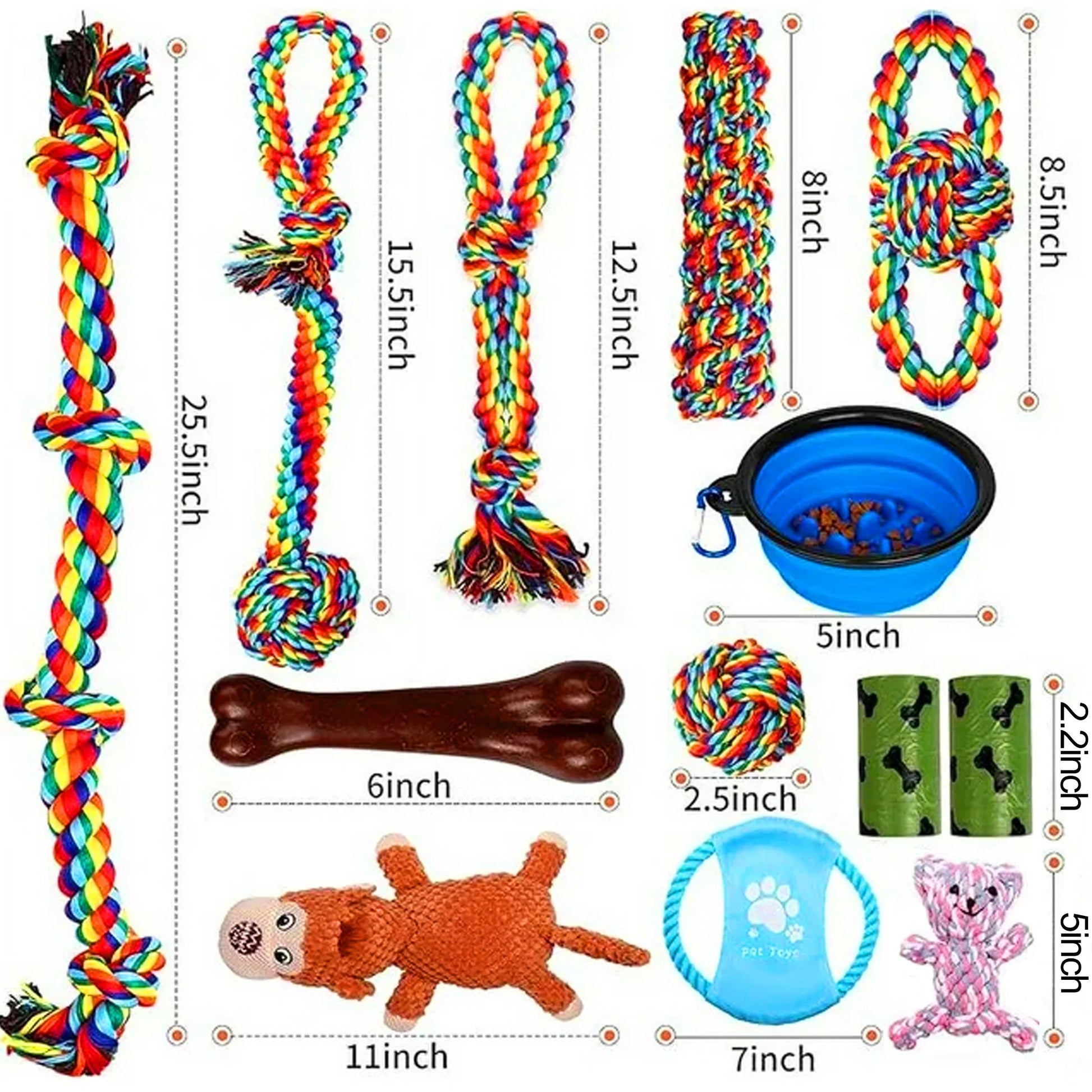 13 PCS Chew Toys for Aggressive Chewers, Large Dogs, Indestructible Rope Toy for Large Breed Dog, Outdoor Dog Toys