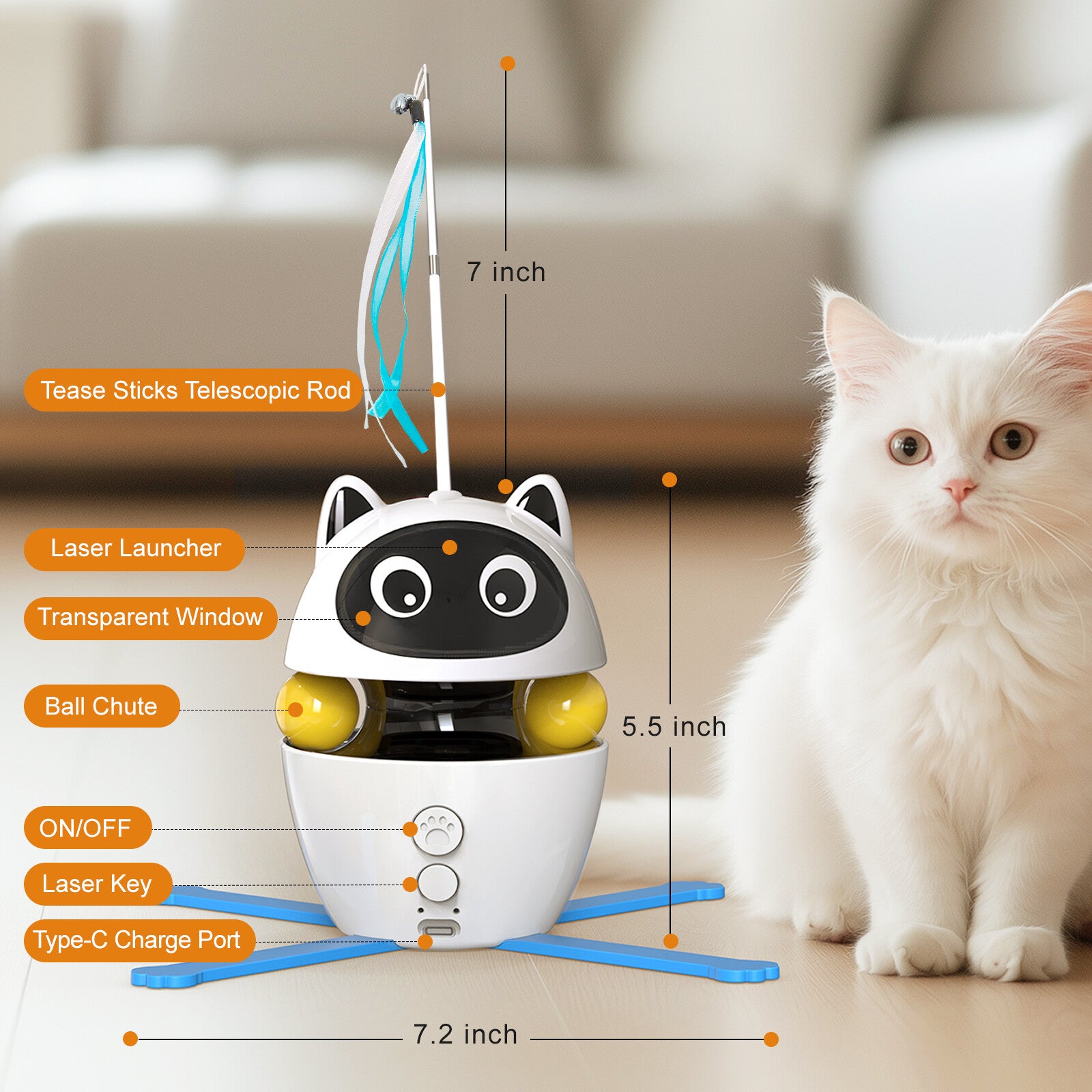 Automatic Cat Toys Interactive Pet Toys for Indoor Cats,Usb Cat Interactive Toys