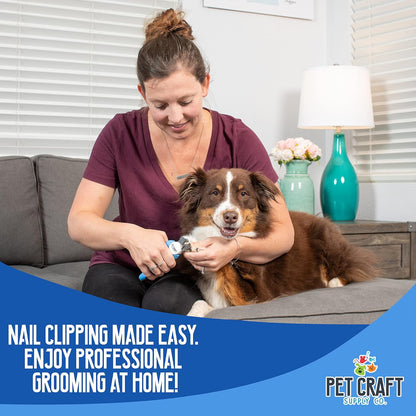 Dog & Cat Pets Nail Clippers and Trimmers - with Safety Guard to Avoid over Cutting, Bonus Nail File - Essential Puppies Supplies Grooming Kit