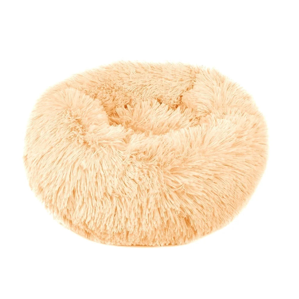 Round Plush Pet Bed for Dogs & Cats,Fluffy Soft Warm Calming Dog Bed Sleeping Kennel Nest,20 X 20 X 8"