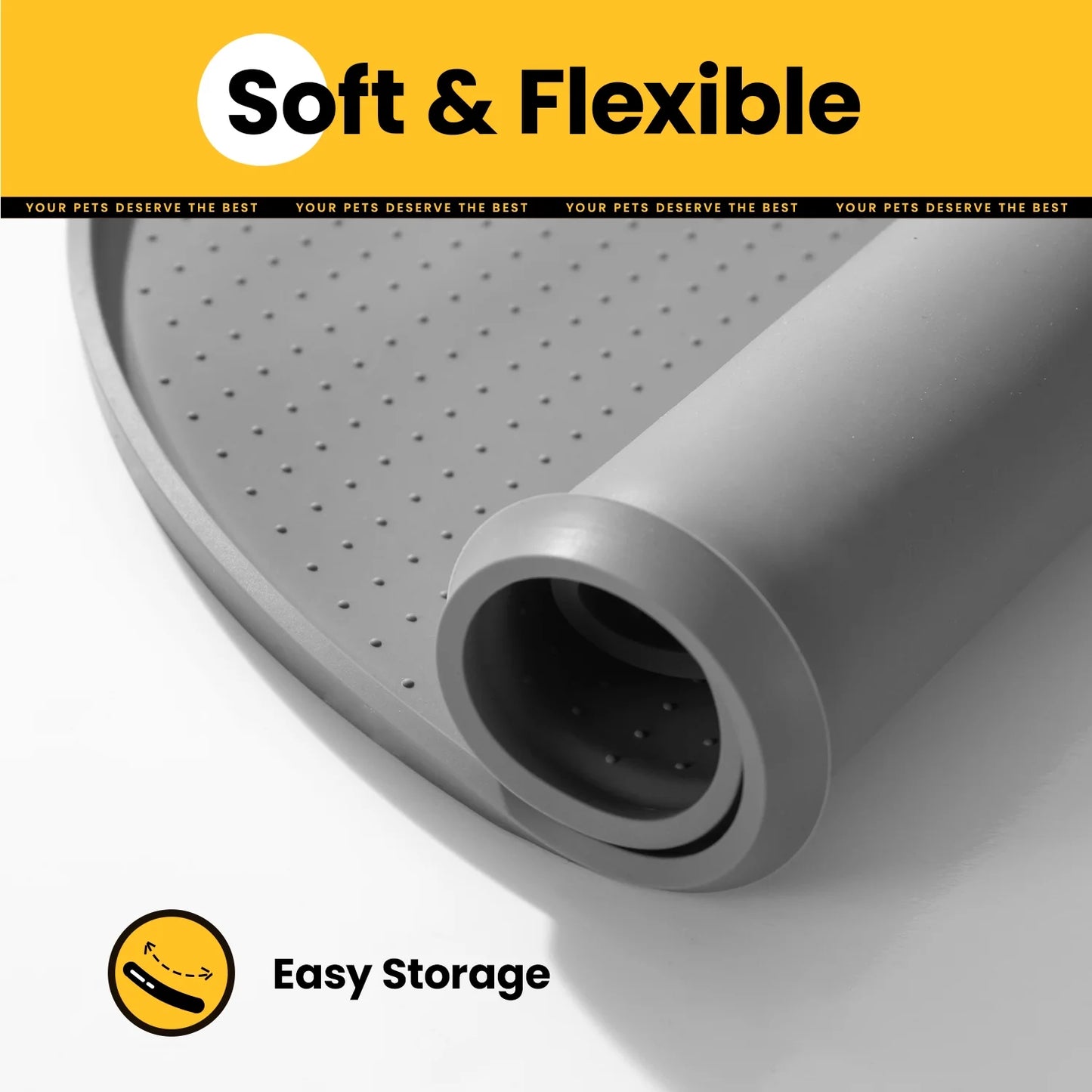 Dog Food Mat,Bpa-Free Silicone Pet Food Mats for Floor Waterproof,1/2 Inch Raised Edges Cat Dog Feeding Mat(Gray,32"X20")