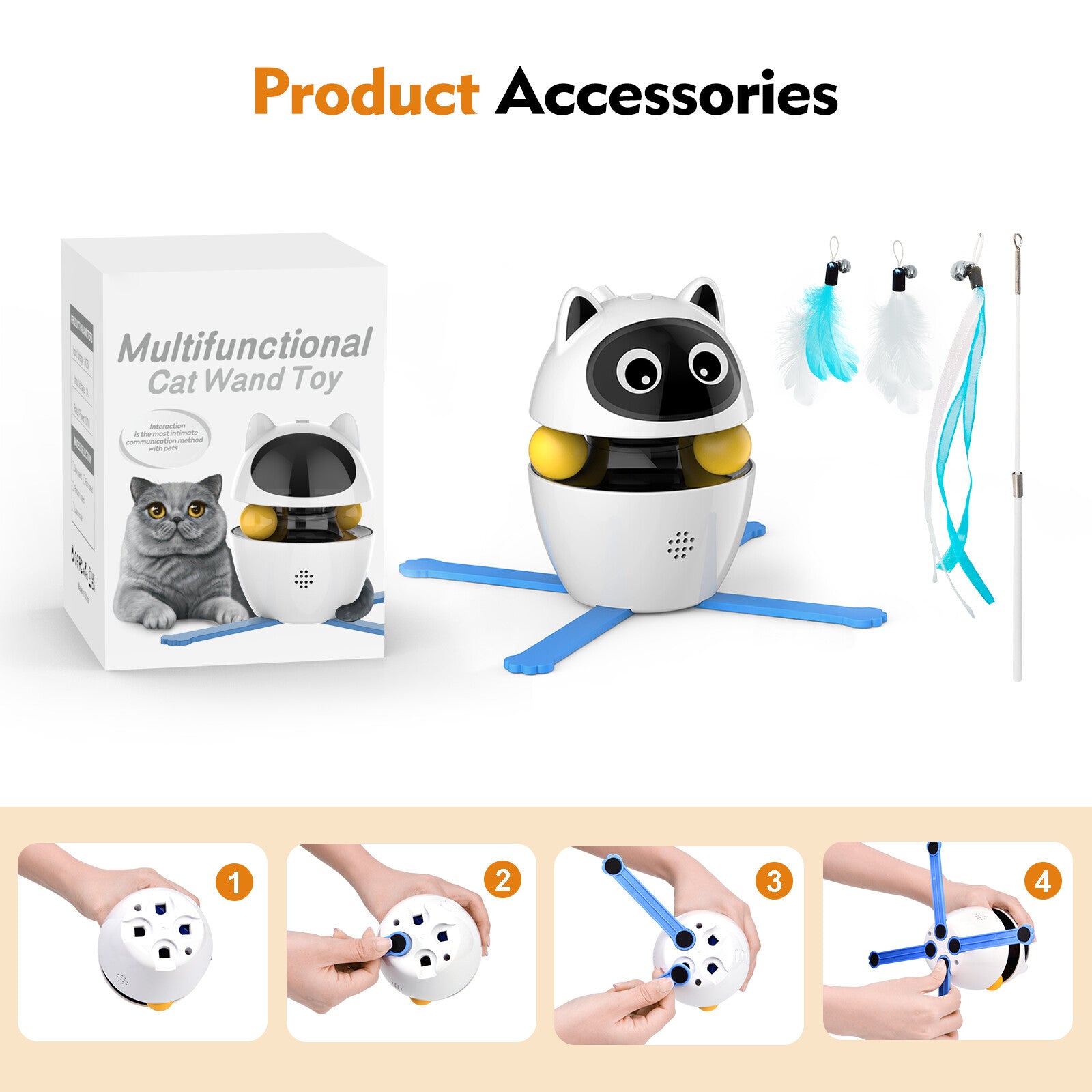 Automatic Cat Toys Interactive Pet Toys for Indoor Cats,Usb Cat Interactive Toys