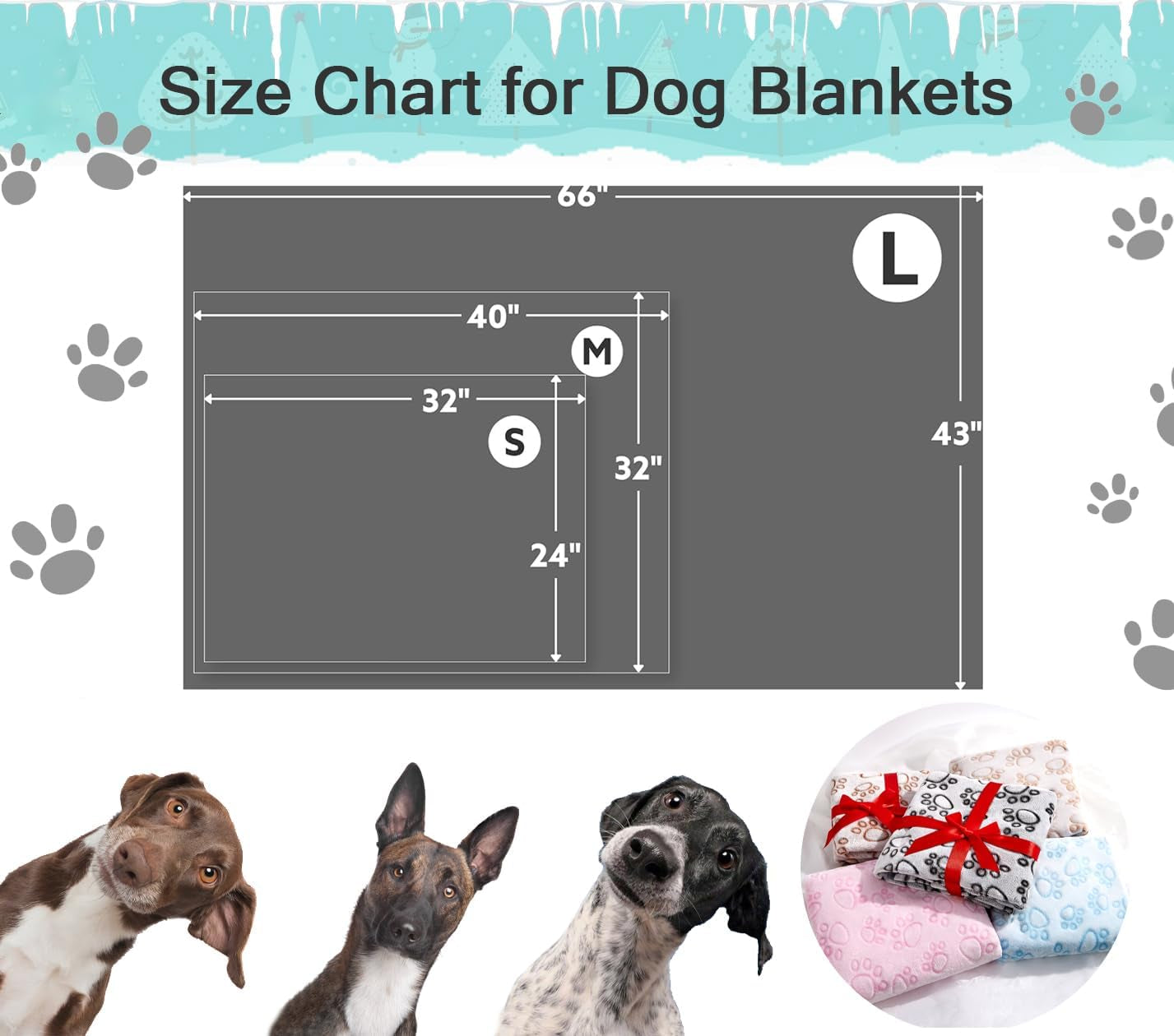 ® Premium Soft Dog Blanket Washable, 40"X32" Cat Blanket for Indoor Cats Large Medium Small Dog Gifts Puppy Essentials (Grey)