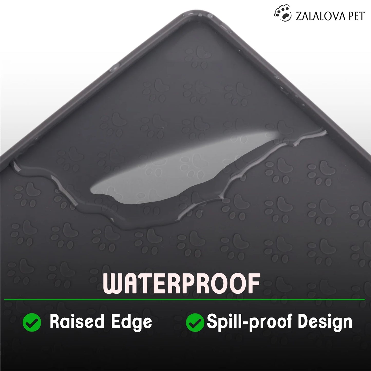 Cat Litter Mat, Large 24"X32" Food-Grade Silicone Litter Box Mat for Litter Trapping, Waterproof, Non-Slip, Easy to Clean(Grey)