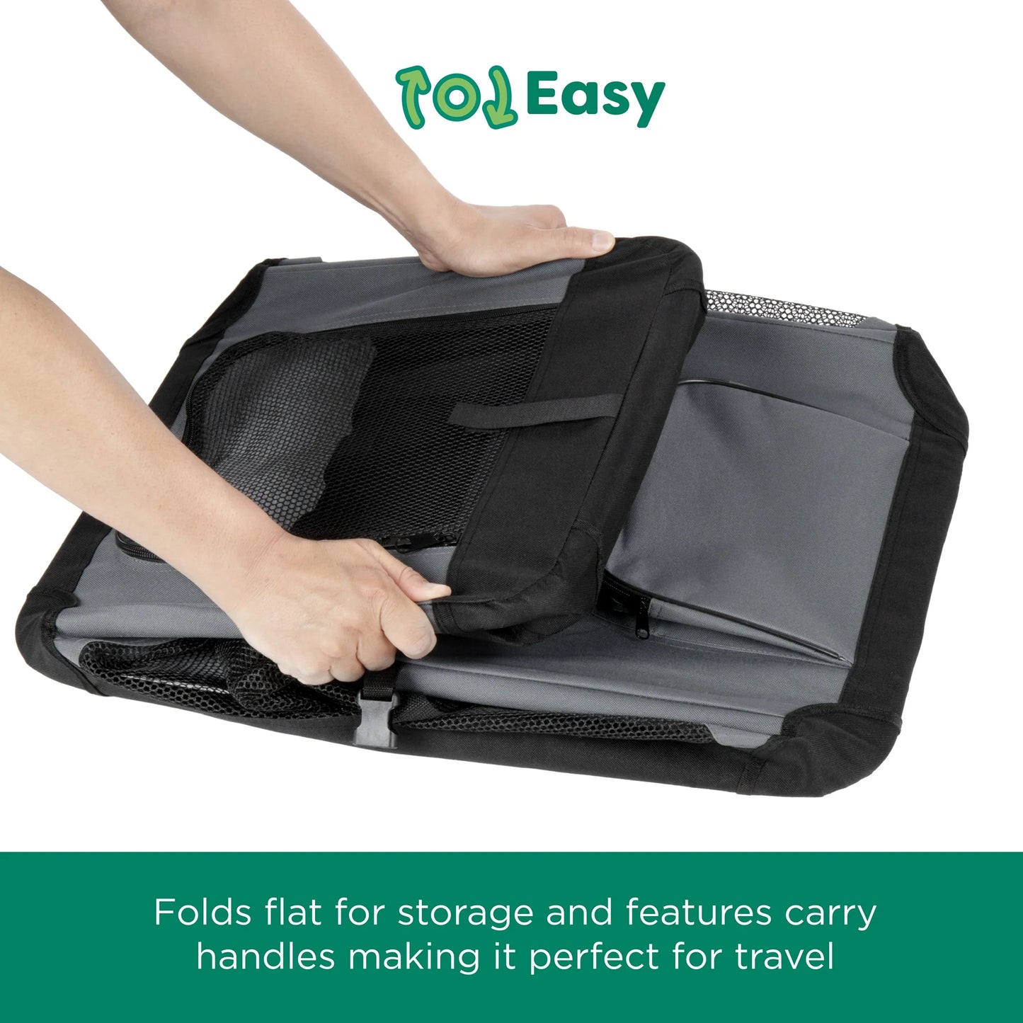 ® Pet Products Collapsible Pet Crate, Black, Large, 24 Lb Limit