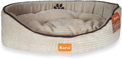 Dog Bed and Cat Bed, Washable Sleeping Soft Padding Oval Bed for Indoor and Outdoor- Medium Beige
