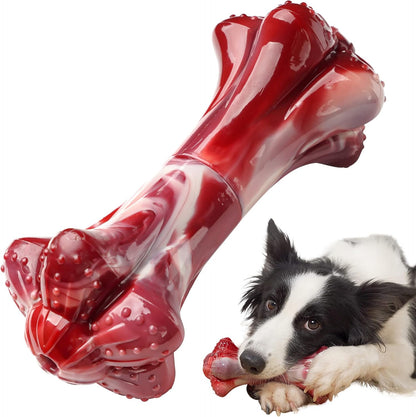Durable Dog Toys, Indestructible Dog Chew Toys for Aggressive Chewers, Tough Nylon Dental Dog Toys for Large Medium Breed, Real Bacon Flavor
