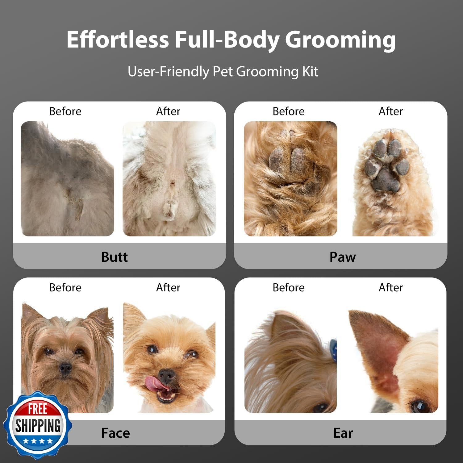 Fuzzyfix Dog Grooming Kit, Dog Clippers for Grooming for Thick Curly Coats, P