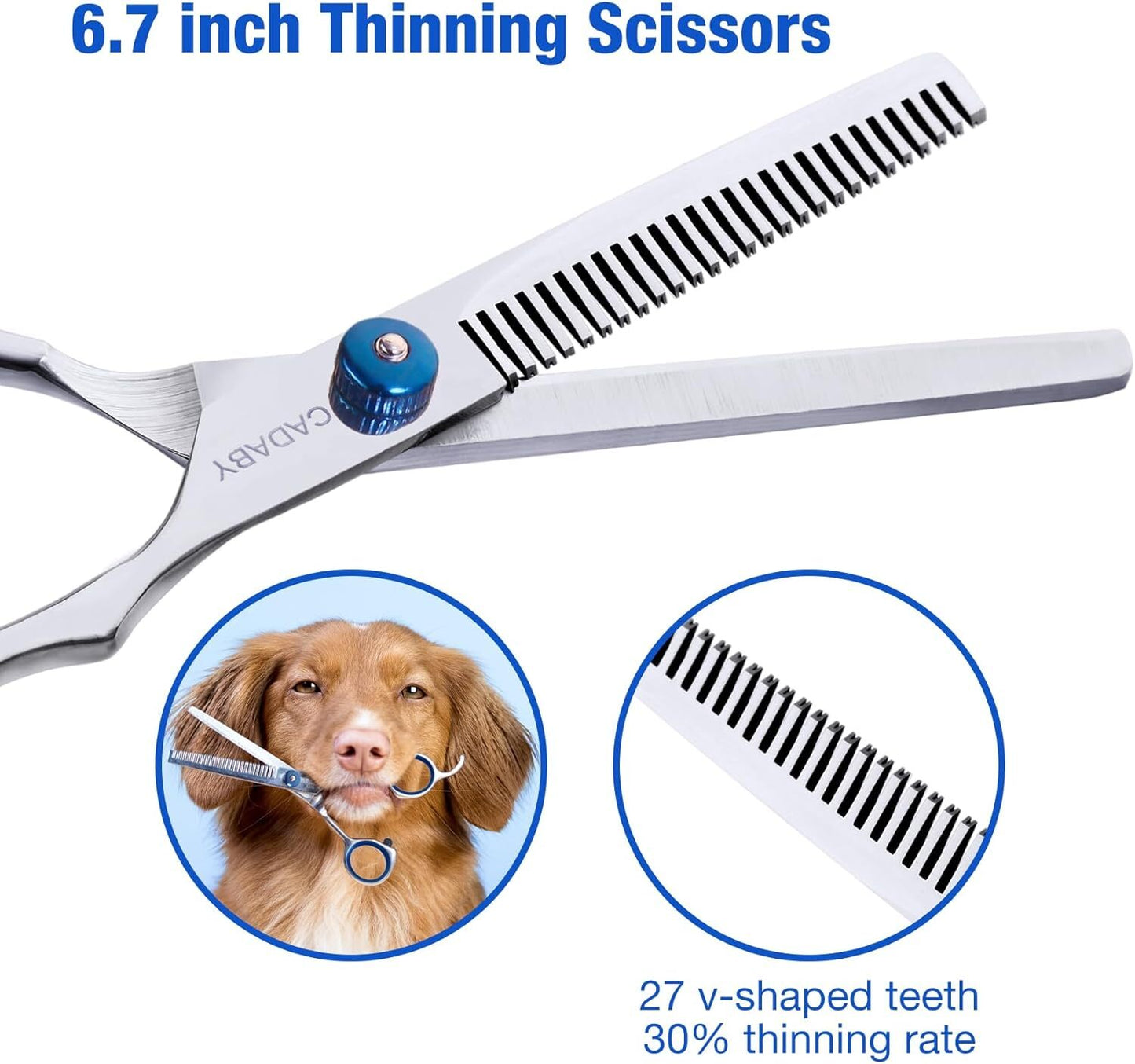 Dog Grooming Scissors with Safety round Tips,5 in 1 Dog Grooming Scissors Kit,