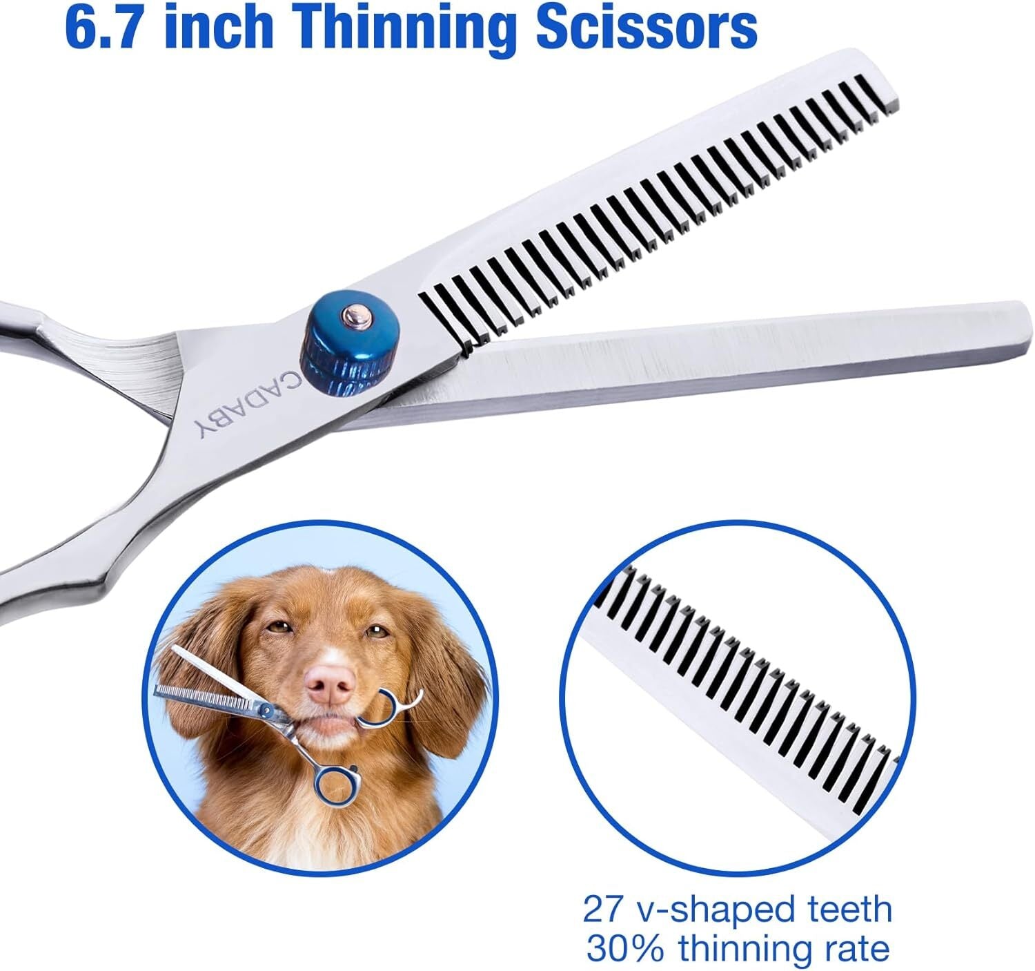 Dog Grooming Scissors with Safety round Tips,5 in 1 Dog Grooming Scissors Kit,