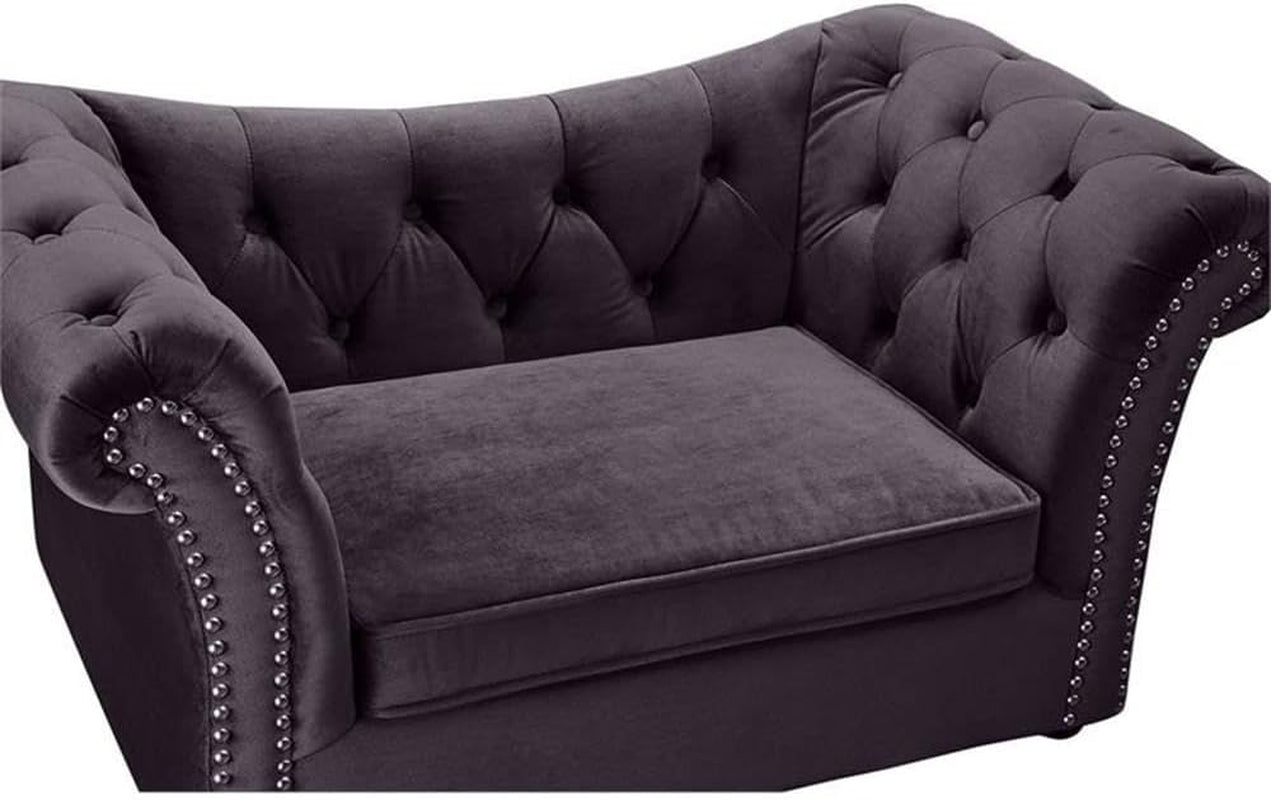 the Dachshund Collection Waterproof Velvet Upholstered Handmade Sofa Pet Dog Bed, Gray