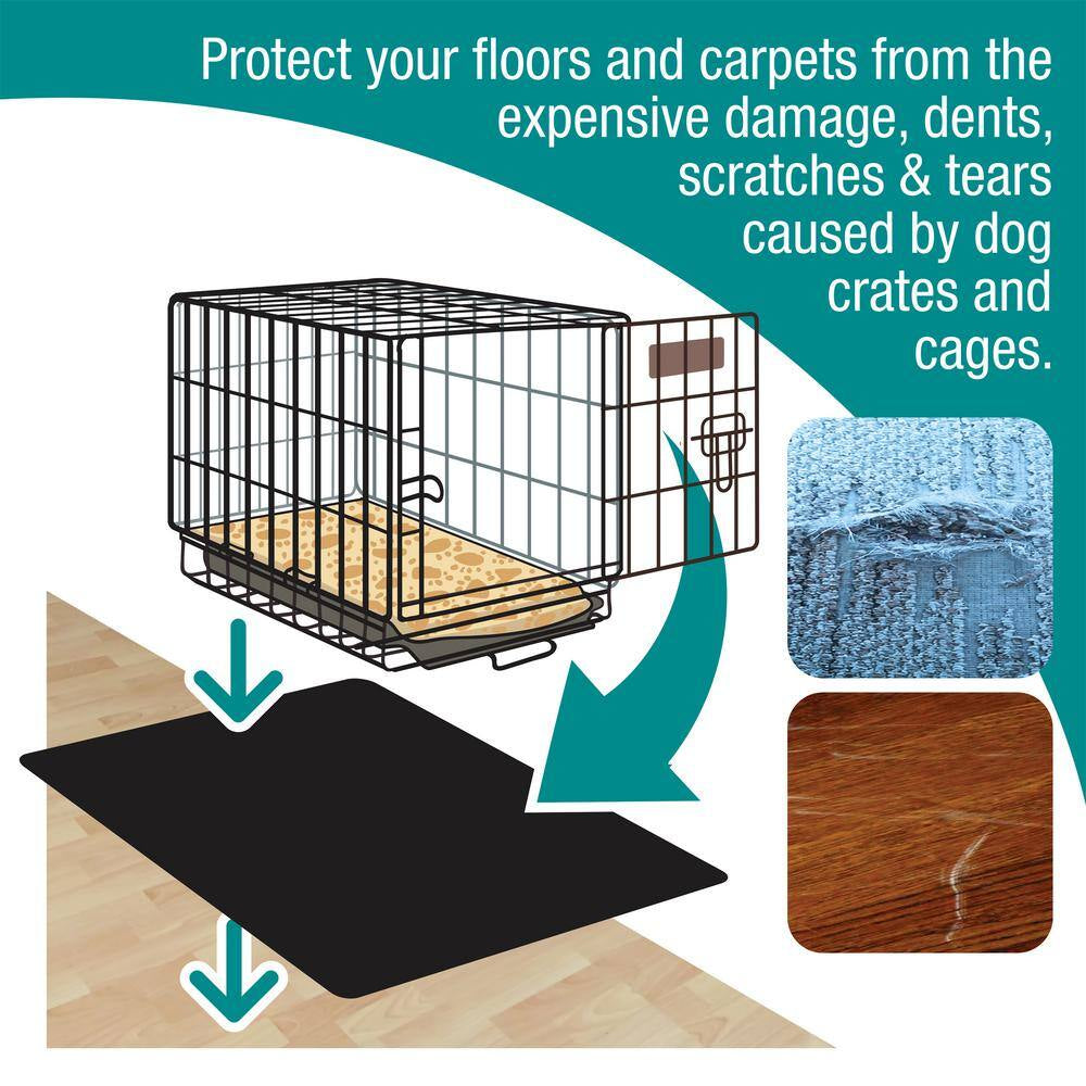 P-Tex Black 20 In. X 26 In. Polyproylene Rectangular Medium Indoor Pet Crate Protection Mat