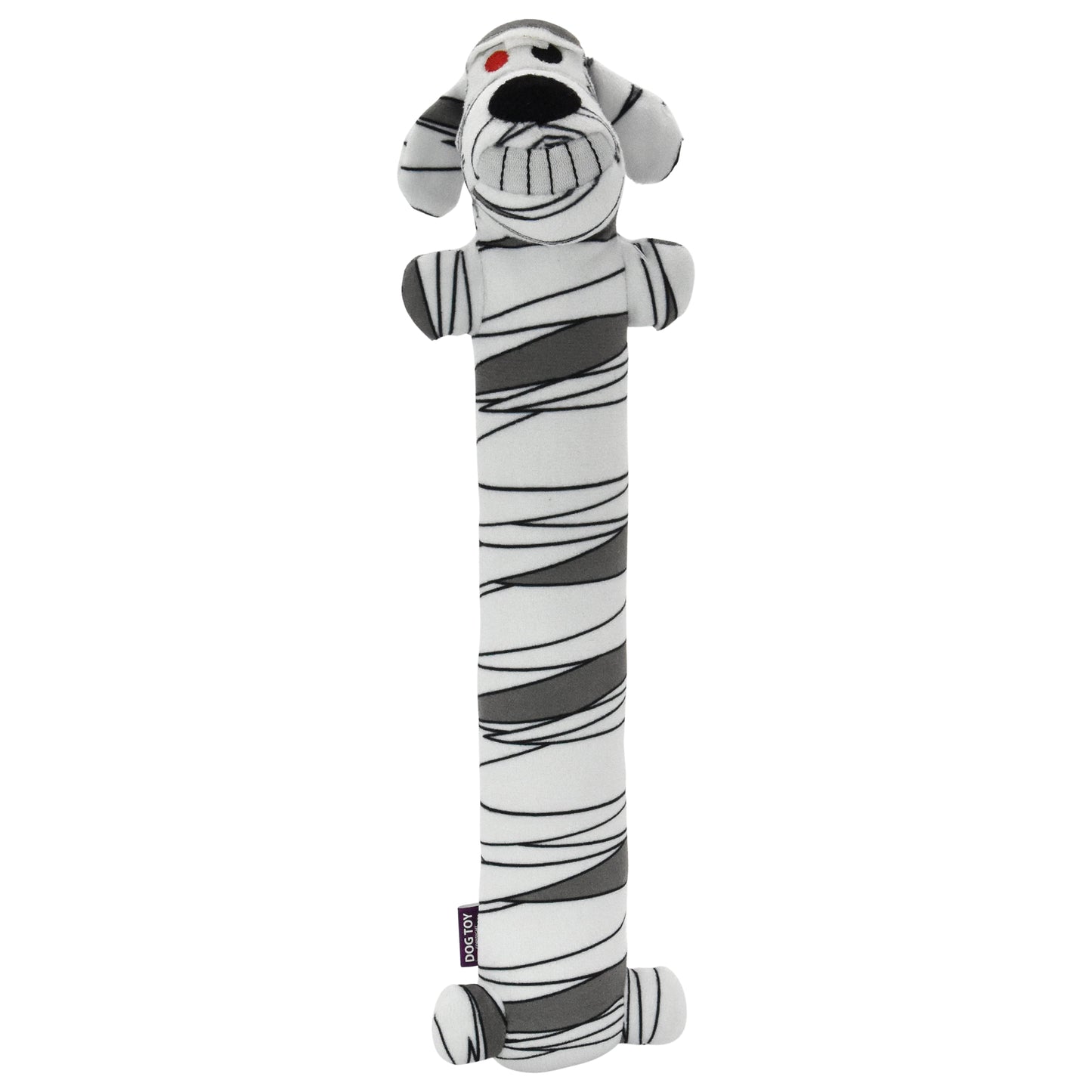 Smiling Loofa Halloween Plush Dog Toy with Squeaker, 2 Piece Multipack, Frankenstein and Mummy, 12"