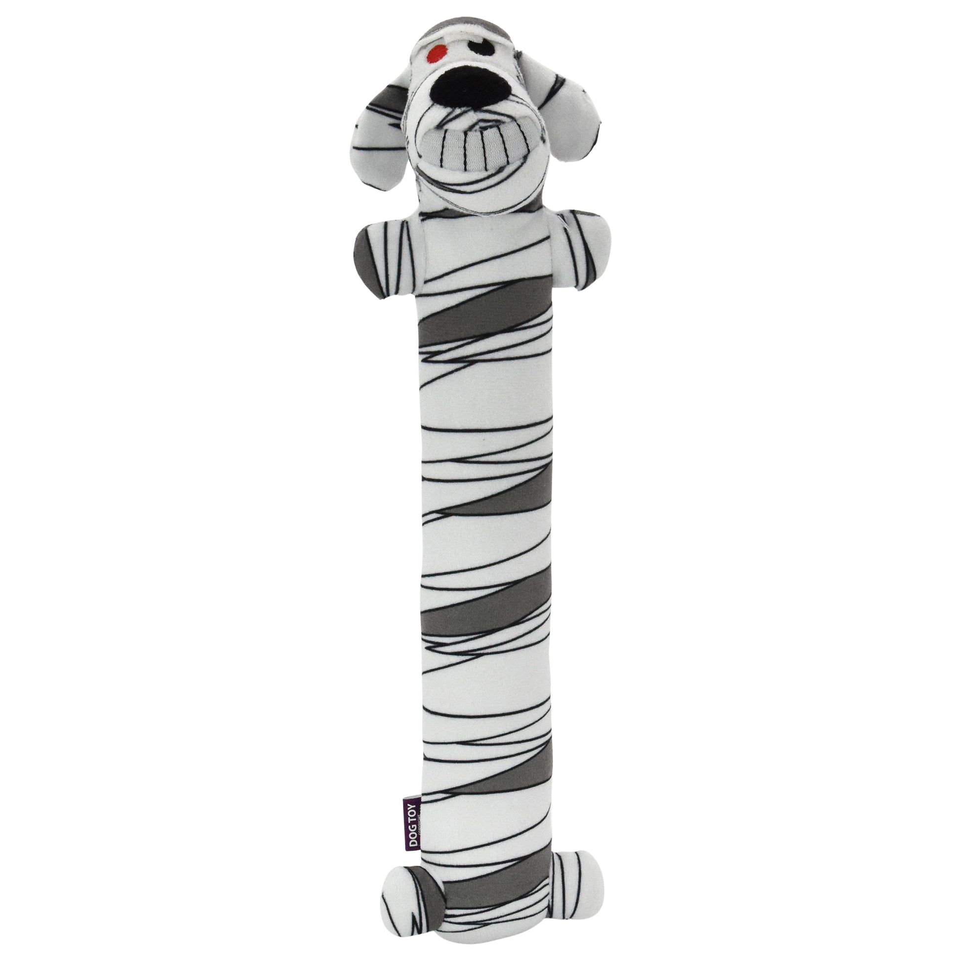 Smiling Loofa Halloween Plush Dog Toy with Squeaker, 2 Piece Multipack, Frankenstein and Mummy, 12"