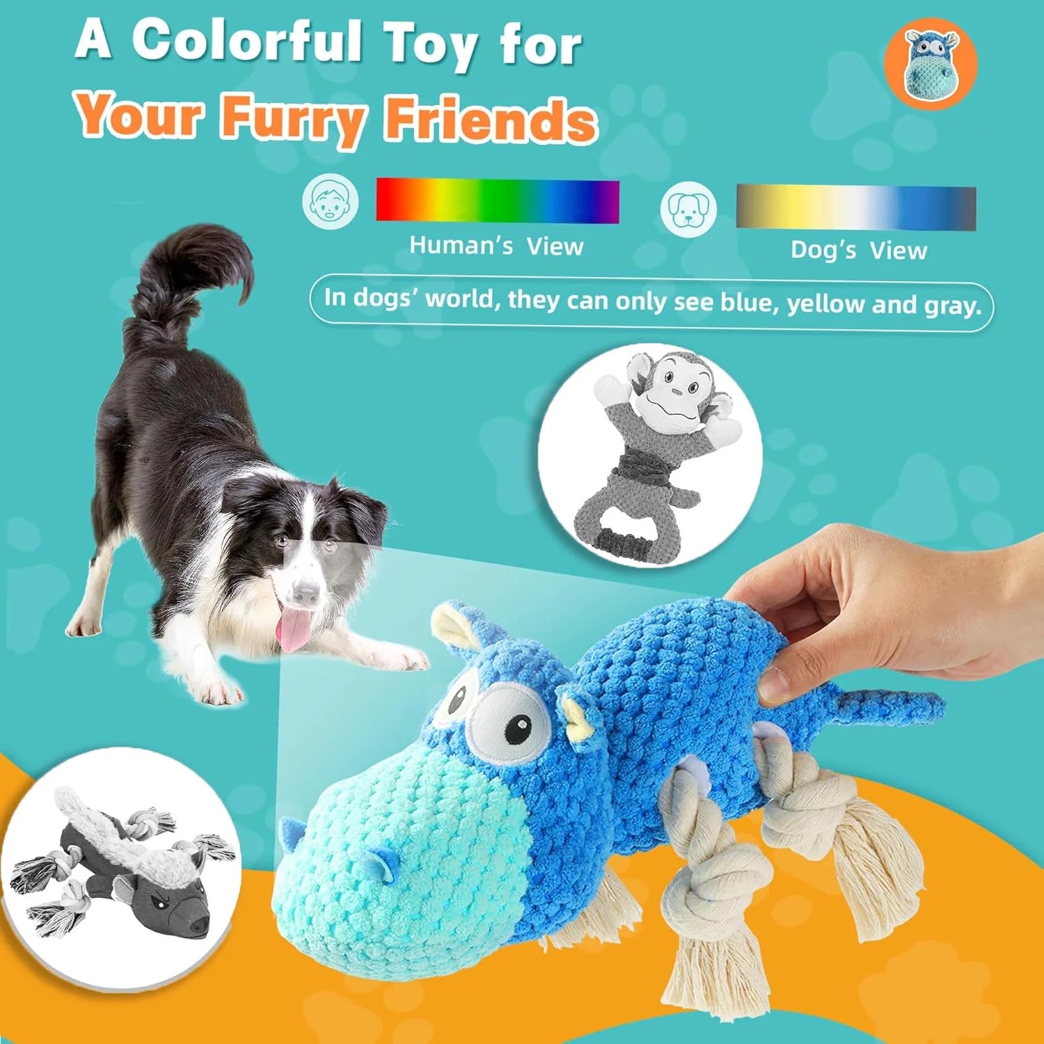 Dog Toys for Aggressive Chewers - Dog Toys to Keep Them Busy Squeaky Dog Toys for Large Dogs