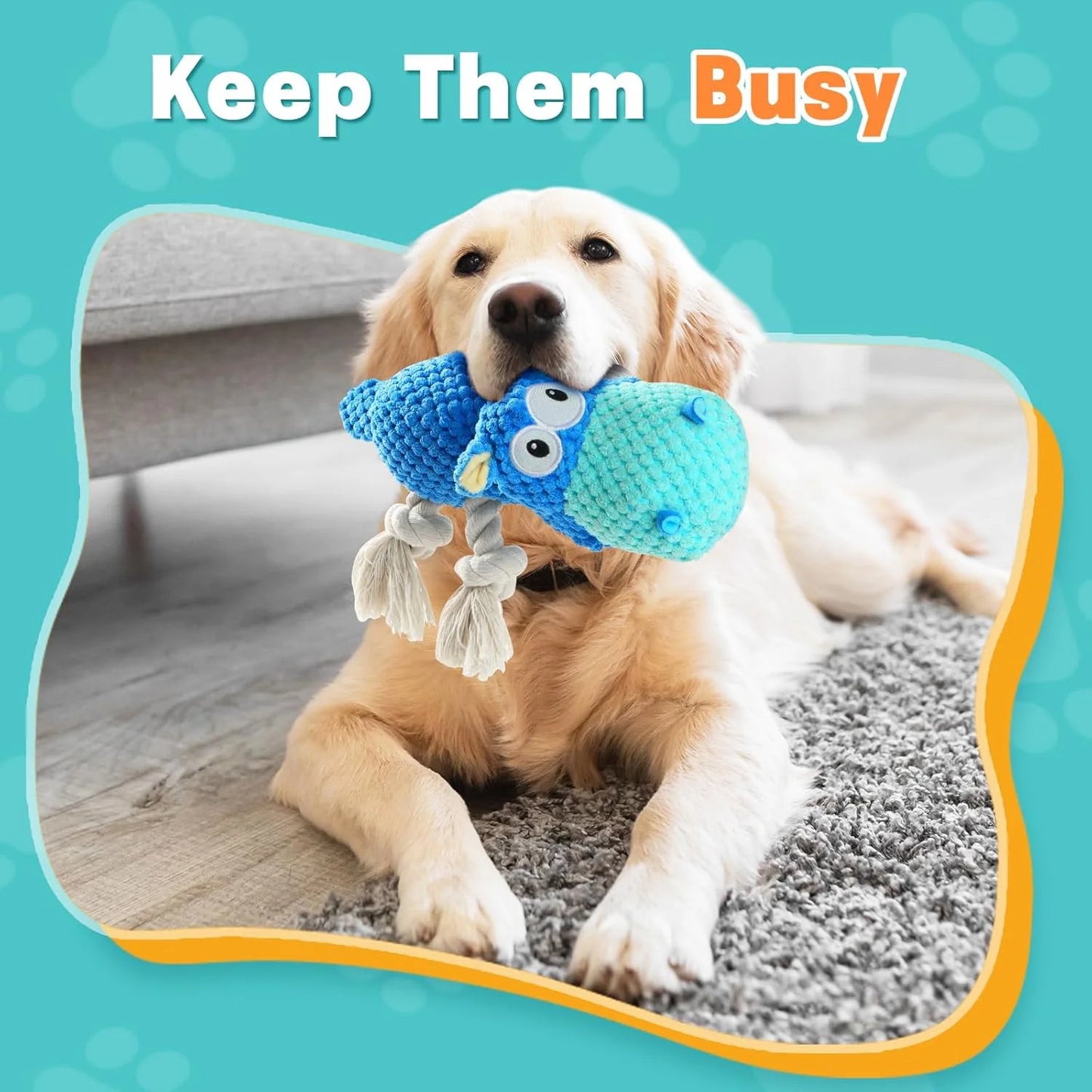 Dog Toys for Aggressive Chewers - Dog Toys to Keep Them Busy Squeaky Dog Toys for Large Dogs