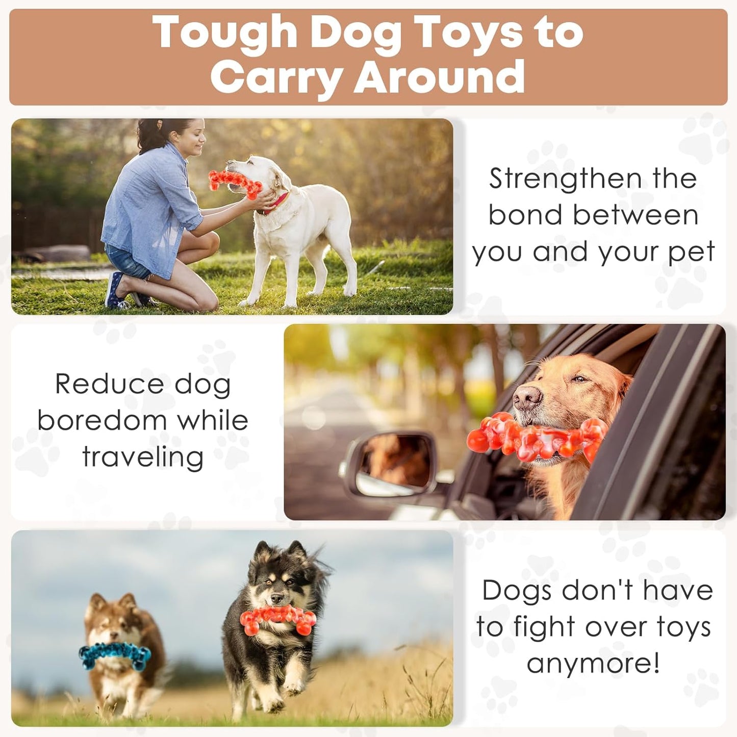 2 Pack Large Dog Chew Toys for Aggressive Chewers - Tough Dog Toys to Keep Them