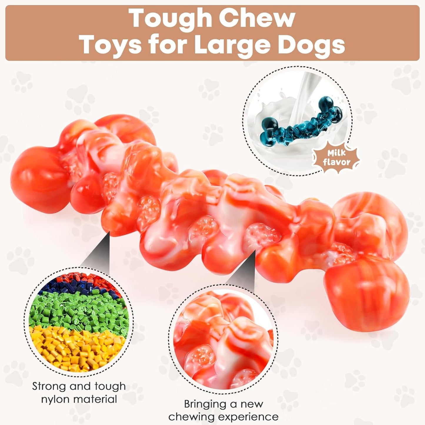 2 Pack Large Dog Chew Toys for Aggressive Chewers - Tough Dog Toys to Keep Them