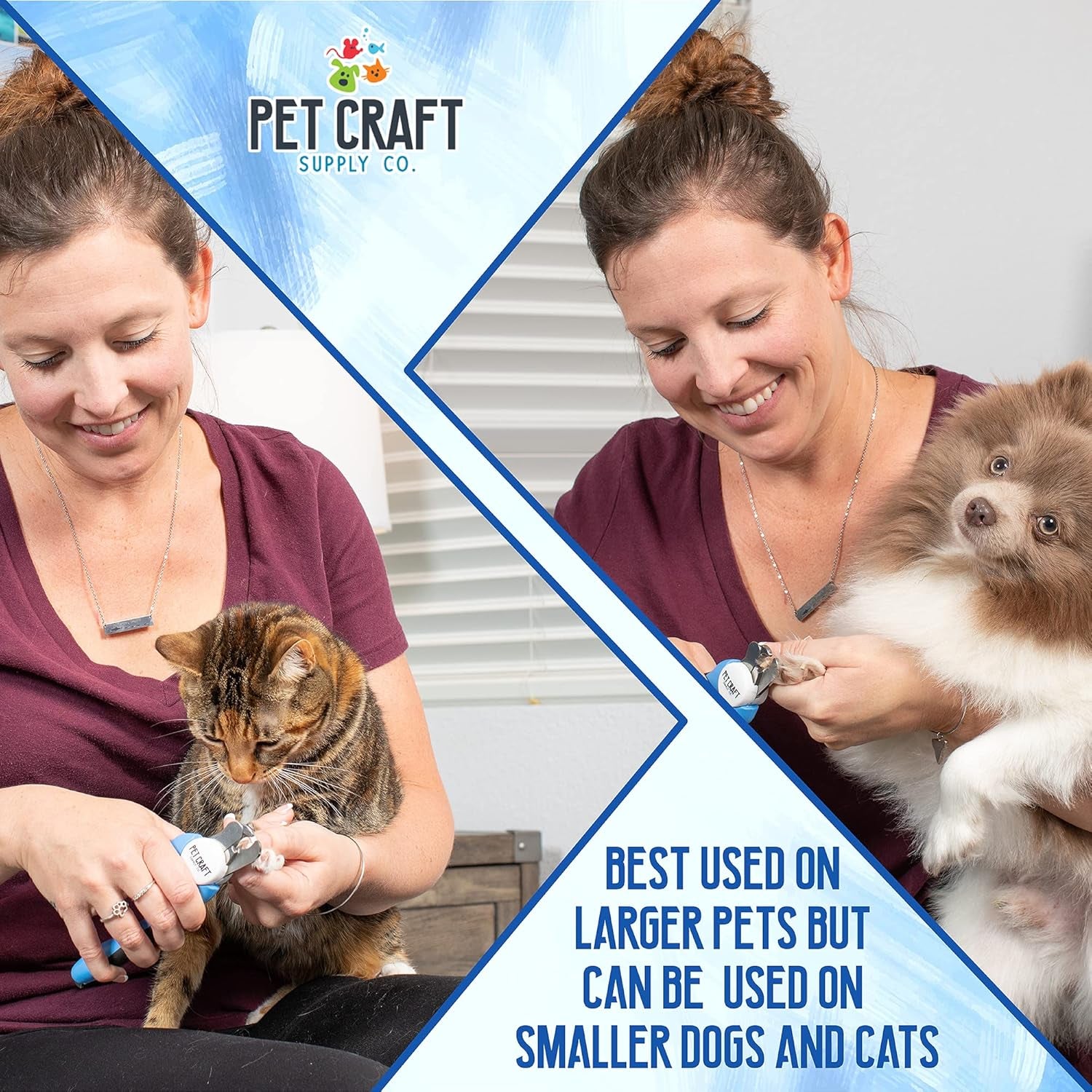 Dog & Cat Pets Nail Clippers and Trimmers - with Safety Guard to Avoid over Cutting, Bonus Nail File - Essential Puppies Supplies Grooming Kit